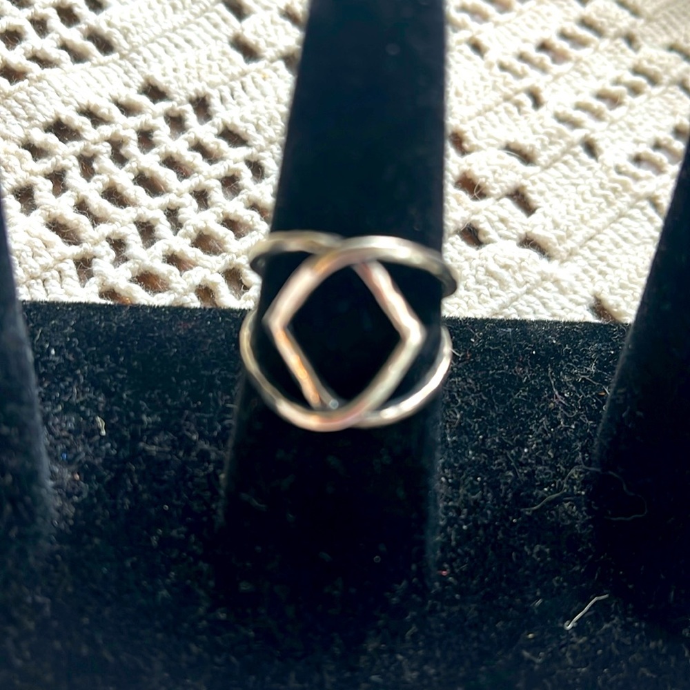 Sterling Silver Geometric Ring Size 8